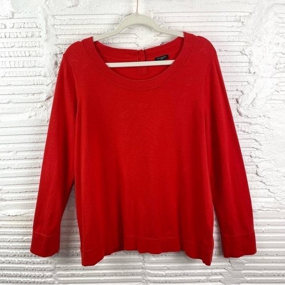 Talbots Woman Cotton Modal Blend Knit Red Sweater Size 1X - Picture 1 of 12
